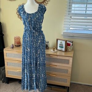Blue Patterned Women's Dress
